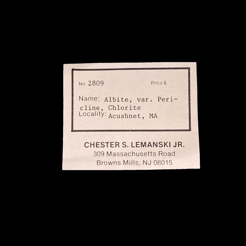 Albite (var Pericline) with ''Chlorite'' (ex Chet Lemanski Collection